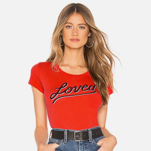 Sundry Tops - Sundry Red Short Sleeve Tee Loved Graphic Small NWT